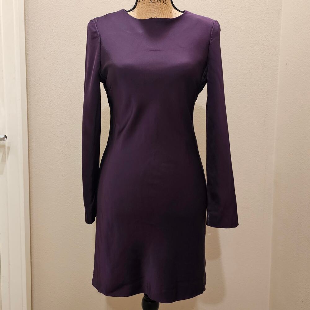 Burberry Women's Plum Purple Long Sleeve Mini Dress Size 8
